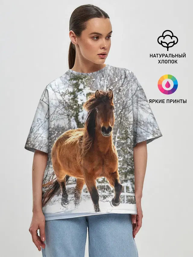 Конь и снег