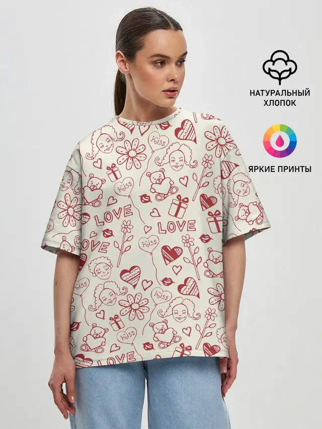 Женская футболка оверсайз