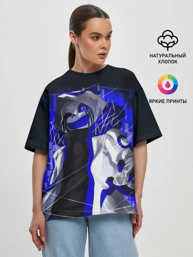 Женская футболка оверсайз с принтом «Skeleton»