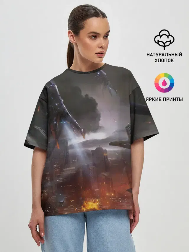 Женская футболка оверсайз