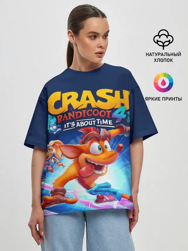 Женская футболка оверсайз с принтом «Игры — Crash Bandicoot»