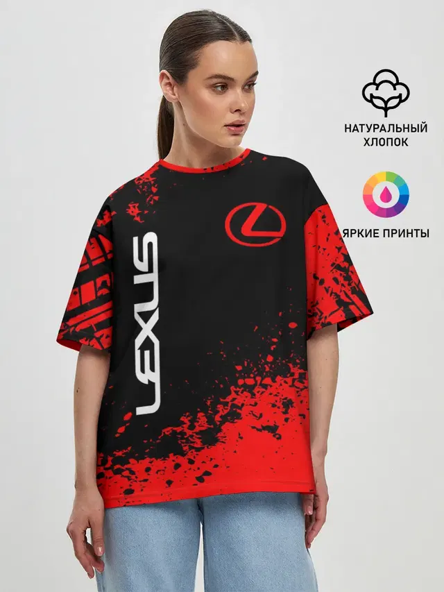 Женская футболка оверсайз с принтом «Lexus»