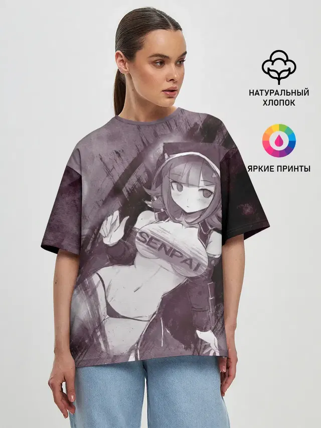Женская футболка оверсайз