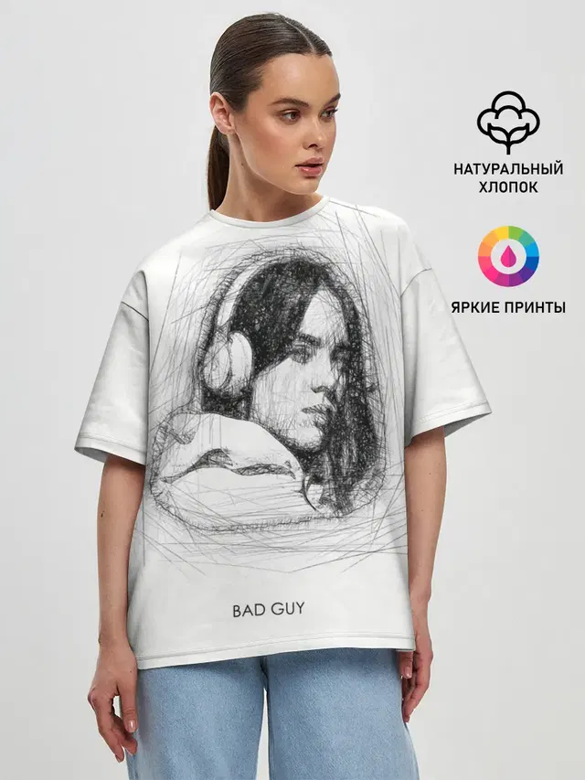 Женская футболка оверсайз