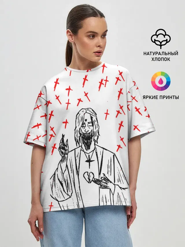 Женская футболка оверсайз