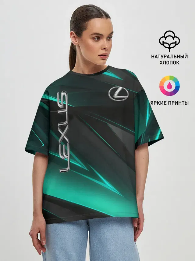 Женская футболка оверсайз с принтом «Lexus»