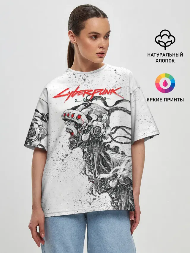 Женская футболка оверсайз