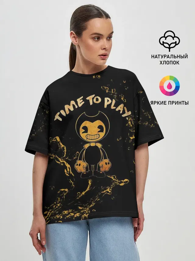 Женская футболка оверсайз с принтом «Time to Play»