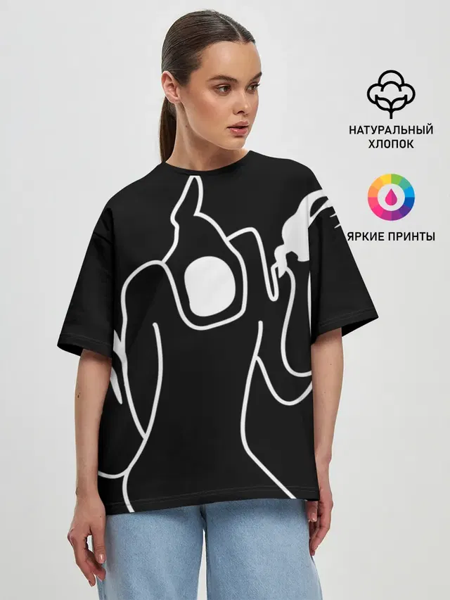 Женская футболка оверсайз