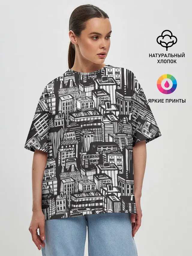 Женская футболка оверсайз