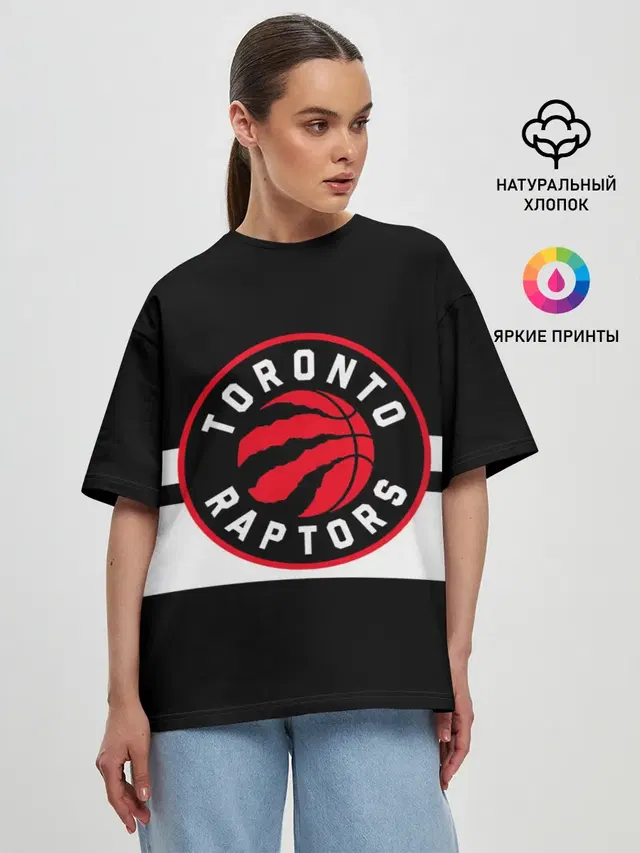 Женская футболка оверсайз с принтом «НБА — TORONTO RAPTORS»