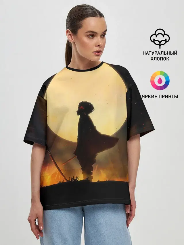 Женская футболка оверсайз