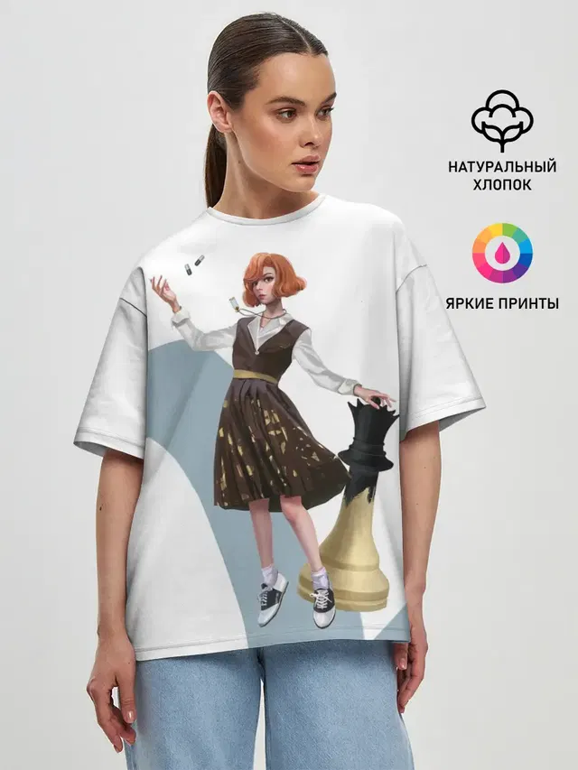 Женская футболка оверсайз