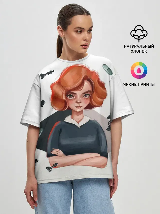 Женская футболка оверсайз
