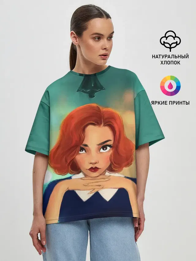 Женская футболка оверсайз