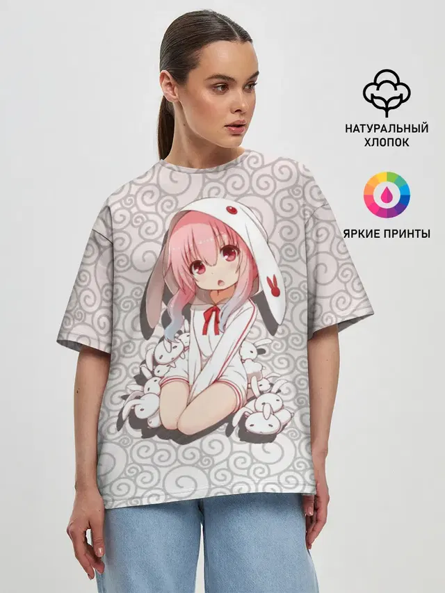 Женская футболка оверсайз