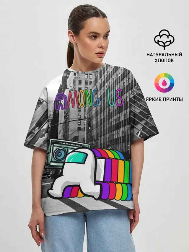 Женская футболка оверсайз