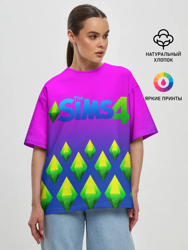 Женская футболка оверсайз с принтом «The Sims — THE SIMS 4»