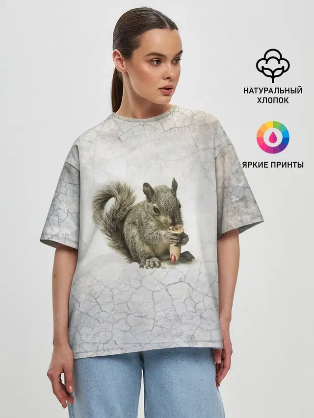 Женская футболка оверсайз