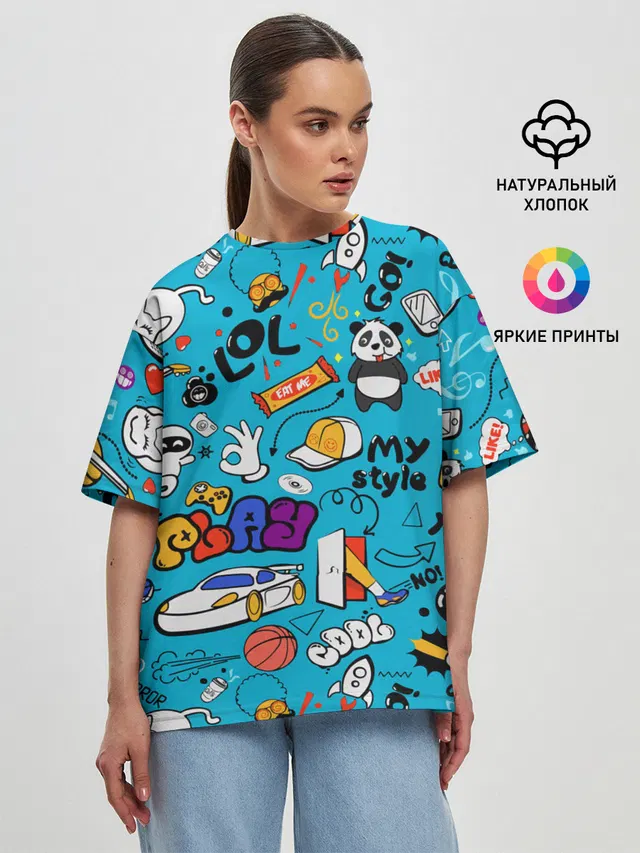 Женская футболка оверсайз
