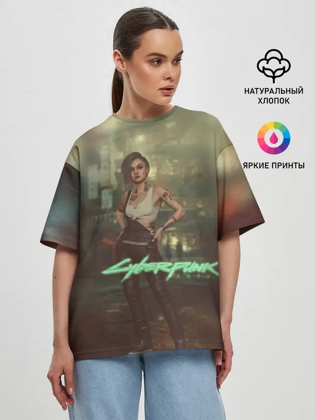Женская футболка оверсайз