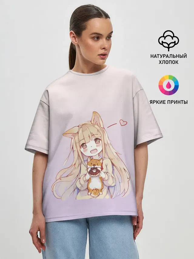 Женская футболка оверсайз