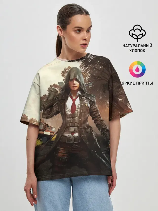 Женская футболка оверсайз