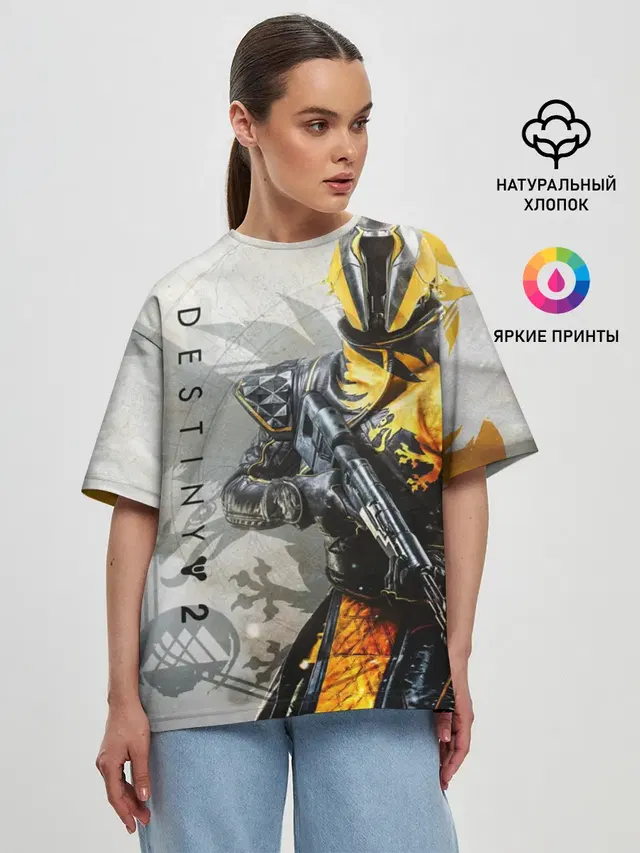 Женская футболка оверсайз с принтом «Destiny — DESTINY, WARLOCK»