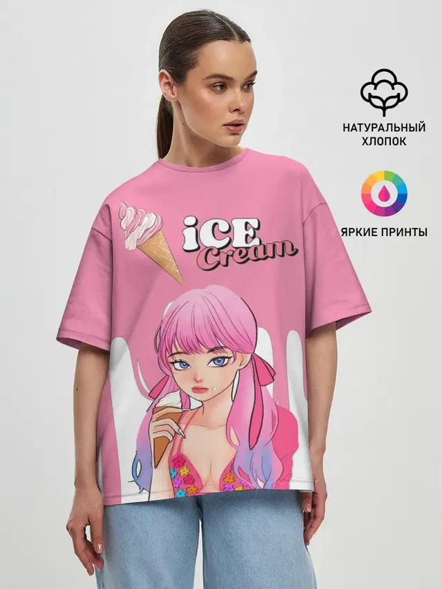 Женская футболка оверсайз
