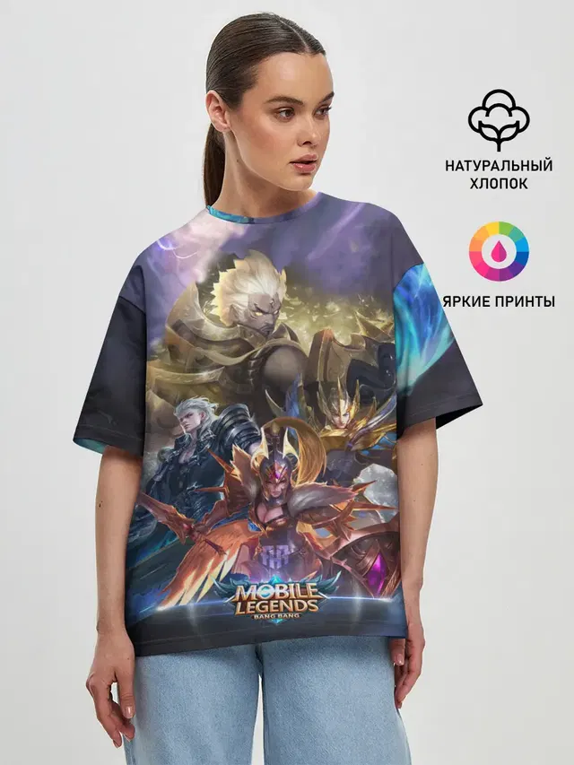 Женская футболка оверсайз с принтом «Mobile Legends: Bang Bang»