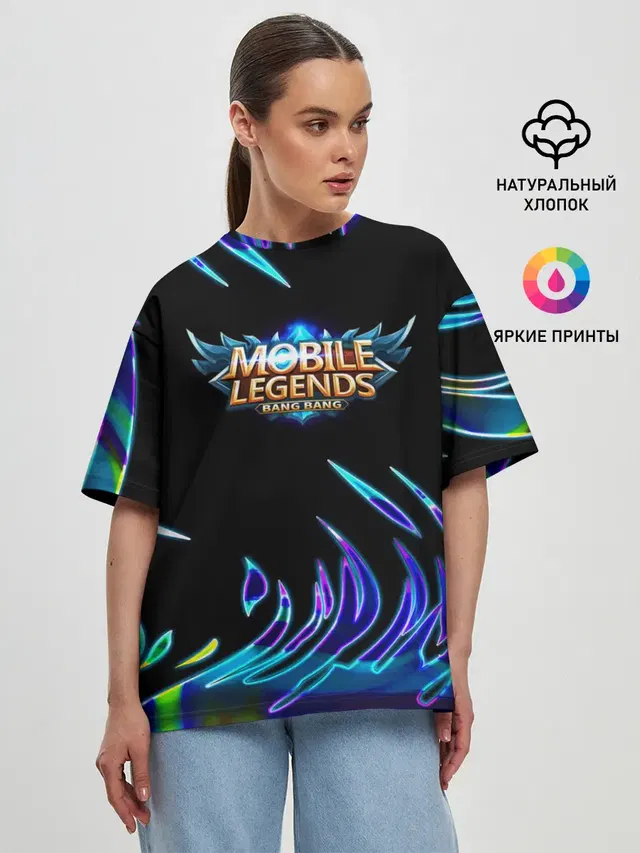 Женская футболка оверсайз с принтом «Mobile Legends: Bang Bang»