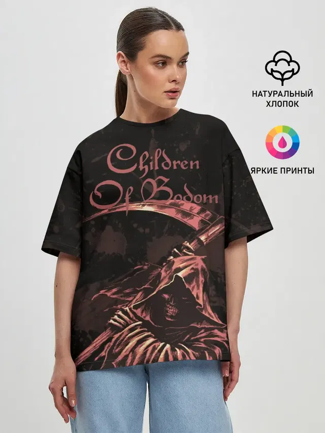 Женская футболка оверсайз с принтом «Children of Bodom — Reaper»