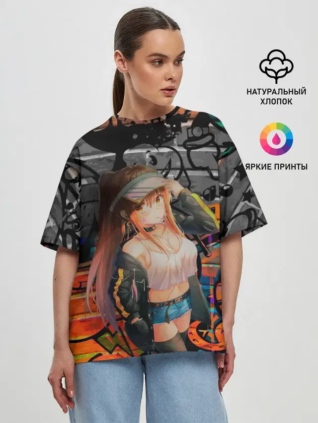 Женская футболка оверсайз