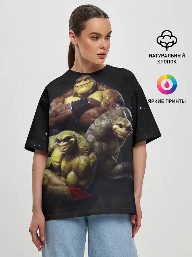 Женская футболка оверсайз с принтом «Retro Games — Battletoads»