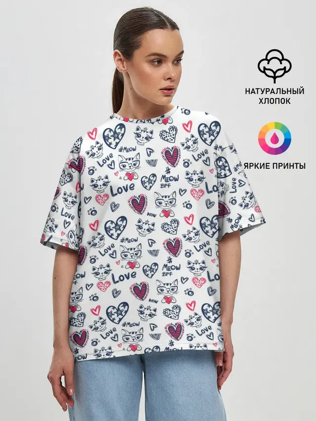 Женская футболка оверсайз