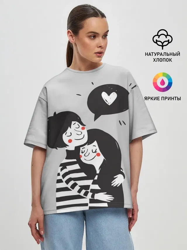 Женская футболка оверсайз