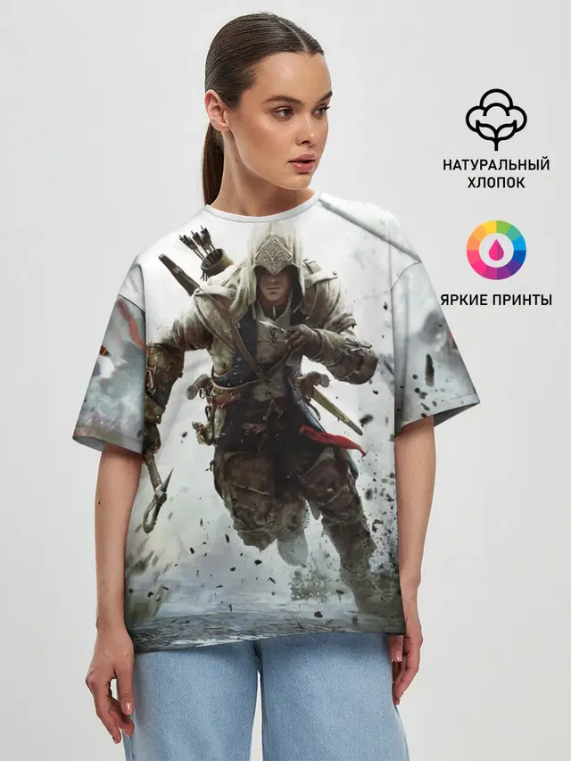 Женская футболка оверсайз с принтом «ASSASSINS CREED — Assassin’s Creed 3»