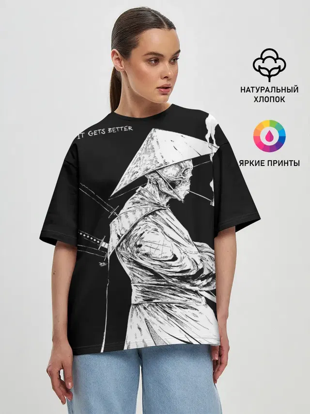 Женская футболка оверсайз