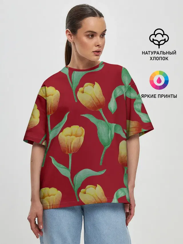 Женская футболка оверсайз