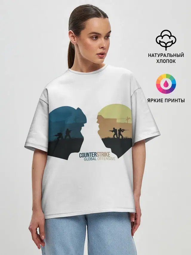 Женская футболка оверсайз