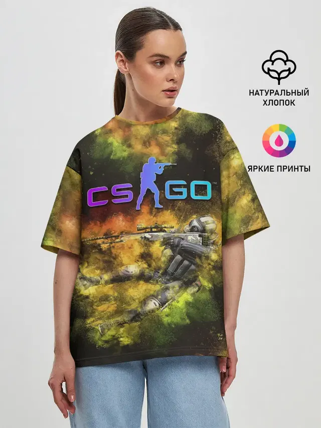 Женская футболка оверсайз