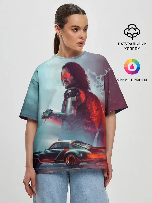 Женская футболка оверсайз