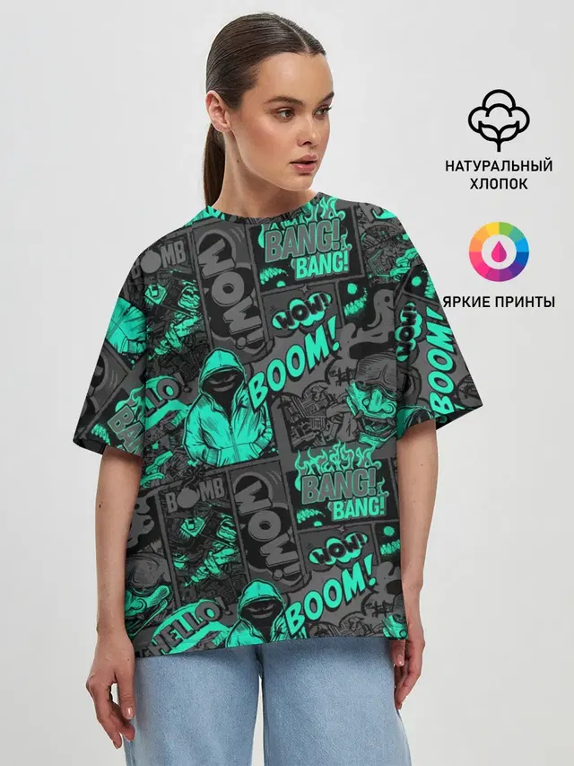 Женская футболка оверсайз