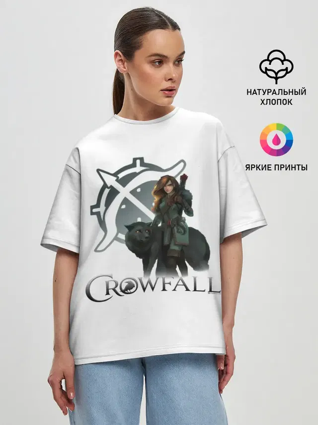 Женская футболка оверсайз с принтом «Crowfall Ranger»
