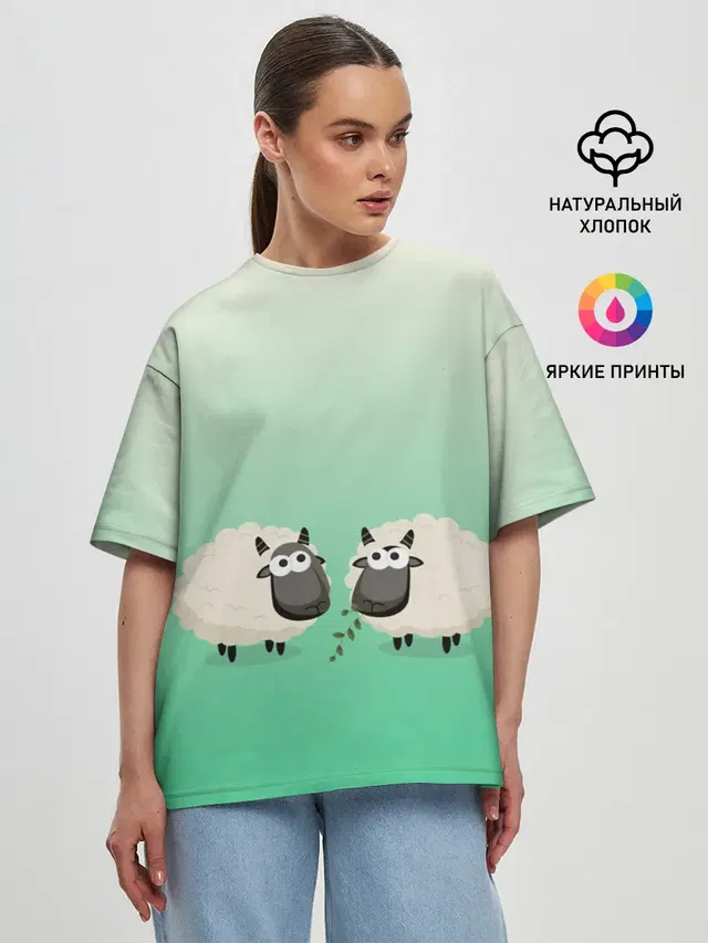 Женская футболка оверсайз