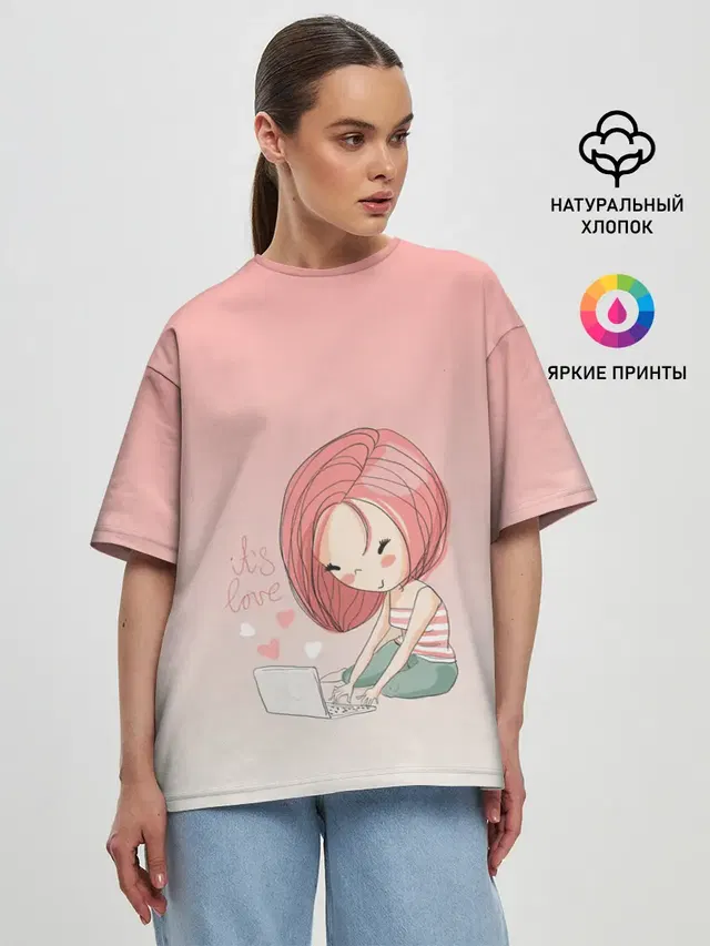 Женская футболка оверсайз
