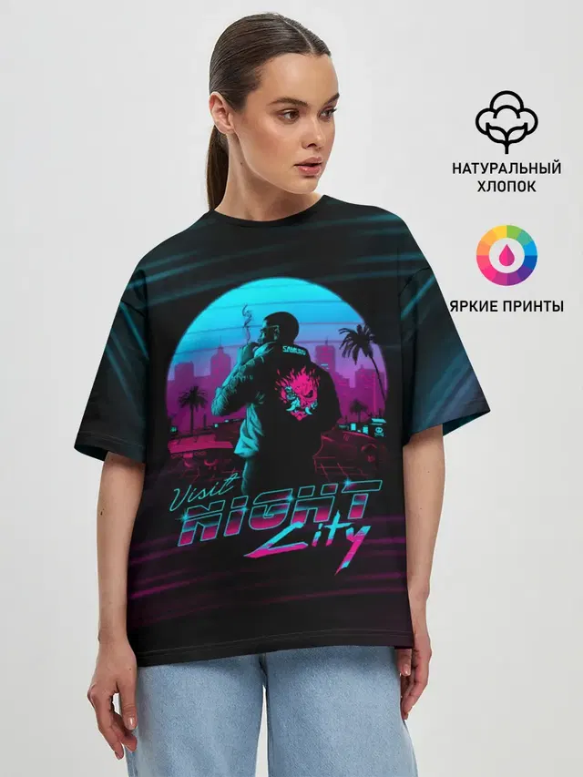 Женская футболка оверсайз