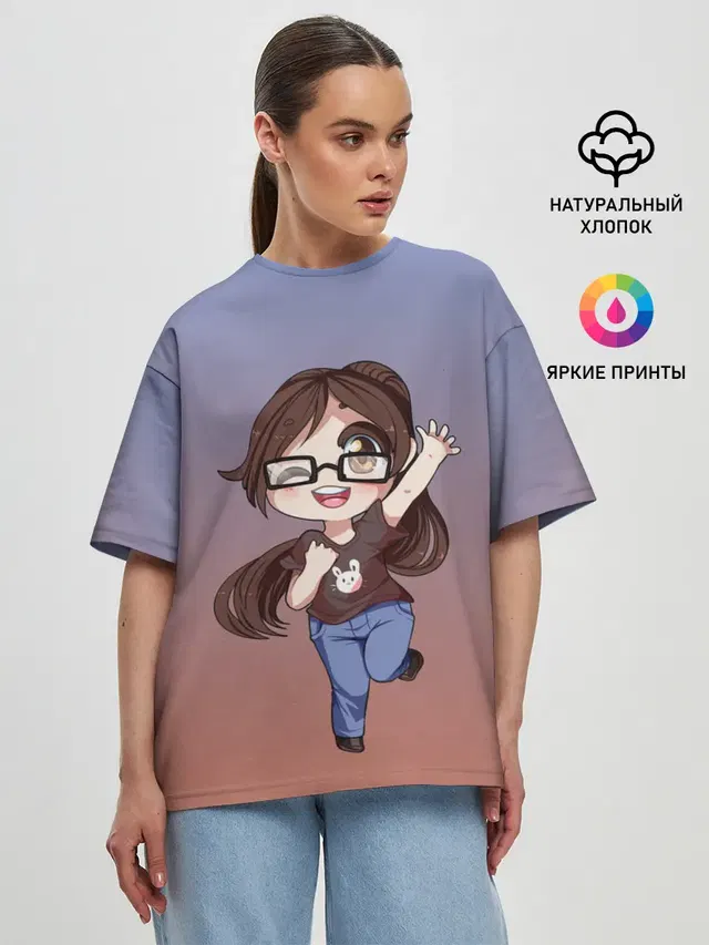Женская футболка оверсайз