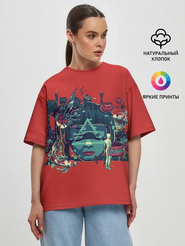 Женская футболка оверсайз