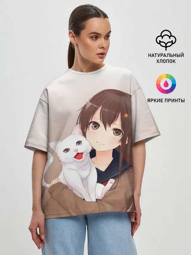 Женская футболка оверсайз